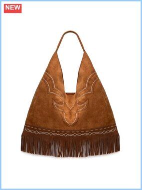 Western Suede Hobo Shoulder Bag Fringe Tassel Top Handle Purse